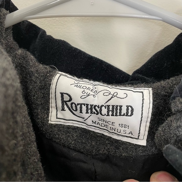 Girls Rothschild DRESS COAT MUFF Size 5 gray black Trim Lined - Picture 2 of 7